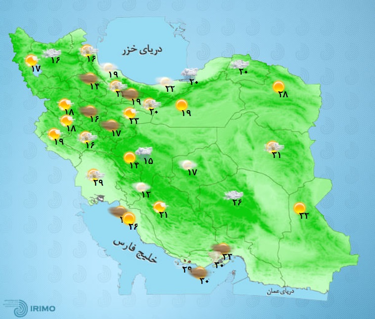 وضعیت آب و هوا، امروز ۱۰ اردیبهشت ۱۴۰۱ / بارش باران و وزش باد در بیشتر نقاط کشور